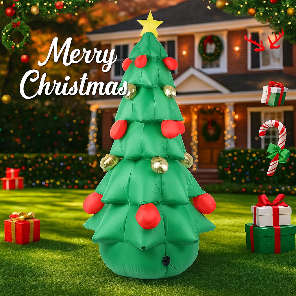7.9FT Inflatable Toy Christmas Tree Xmas Yard Lawn Garden Party Decoration LED Lit Xmas Home Supplies Ornament Festive Gift