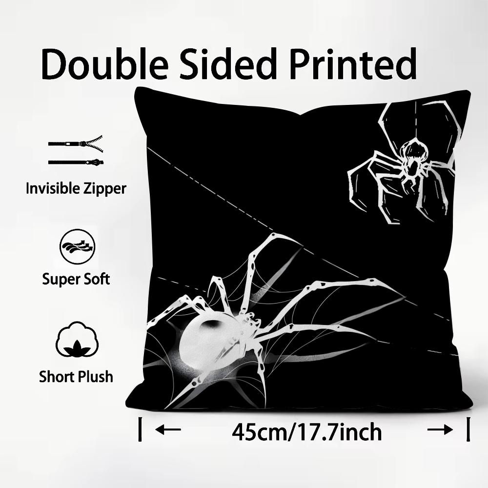 

Spider Web Cool Cushion Cover Plush Fabric Soft DoubleSided Printed Sofa Warm Winter Home Child Gift Pillow Case 30x30cm
