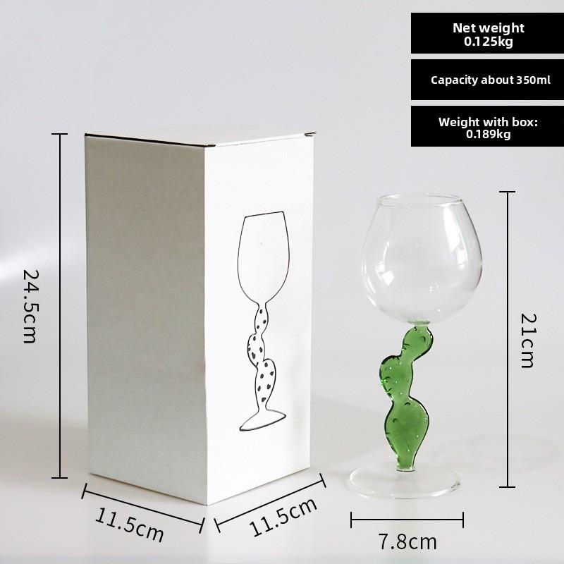Cactus Creative Cocktail Glass Handmade Highball Nordic Red Wine Crystal Champagne Cup 350ml
