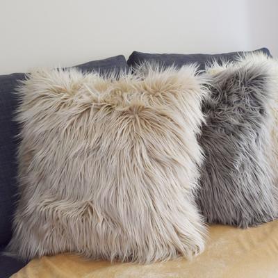 Langer Pelz-Kissenbezug, Nachahmung von Wolle, großer Plüsch-Kissenbezug, Rückenlehne, Sofa, Winter, warmer Kissenbezug