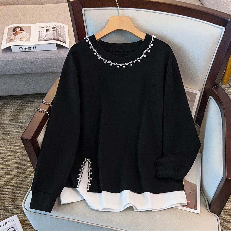 

Loose Fit Autumn Hoodie for Plus Sizes (200-350 Jin), Bust Options: 150/160/170 6XL чорний