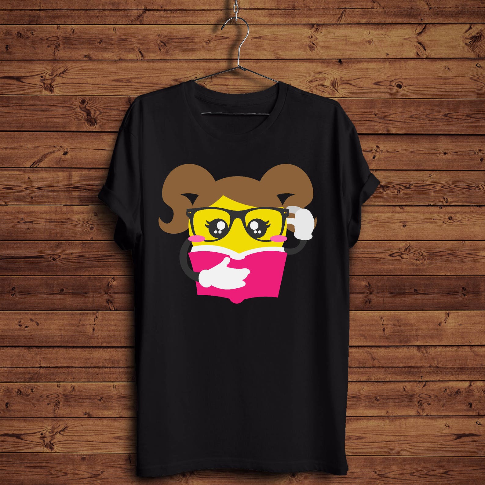 Emoji Shirt/ Nerd Glasses Book Emoji Shirt/ Emoji Girl Reading Book Shirt/ Awesome Emoji T Shirt/ Emoji Book Glasses Shirt/ Funny Emojis Tee L