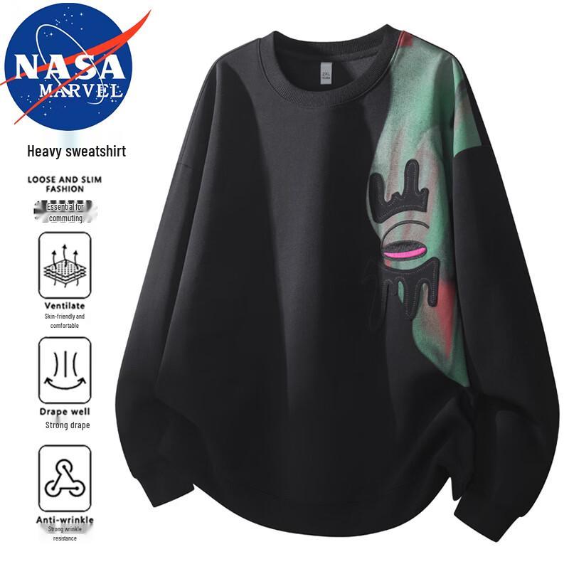 NASA MARVEL Unisex Loose Fit Round Neck Sweatshirt