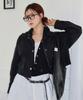 Mind Bridge Women [W] Crop Zip-Up Trucker Jacket - 2 Colors