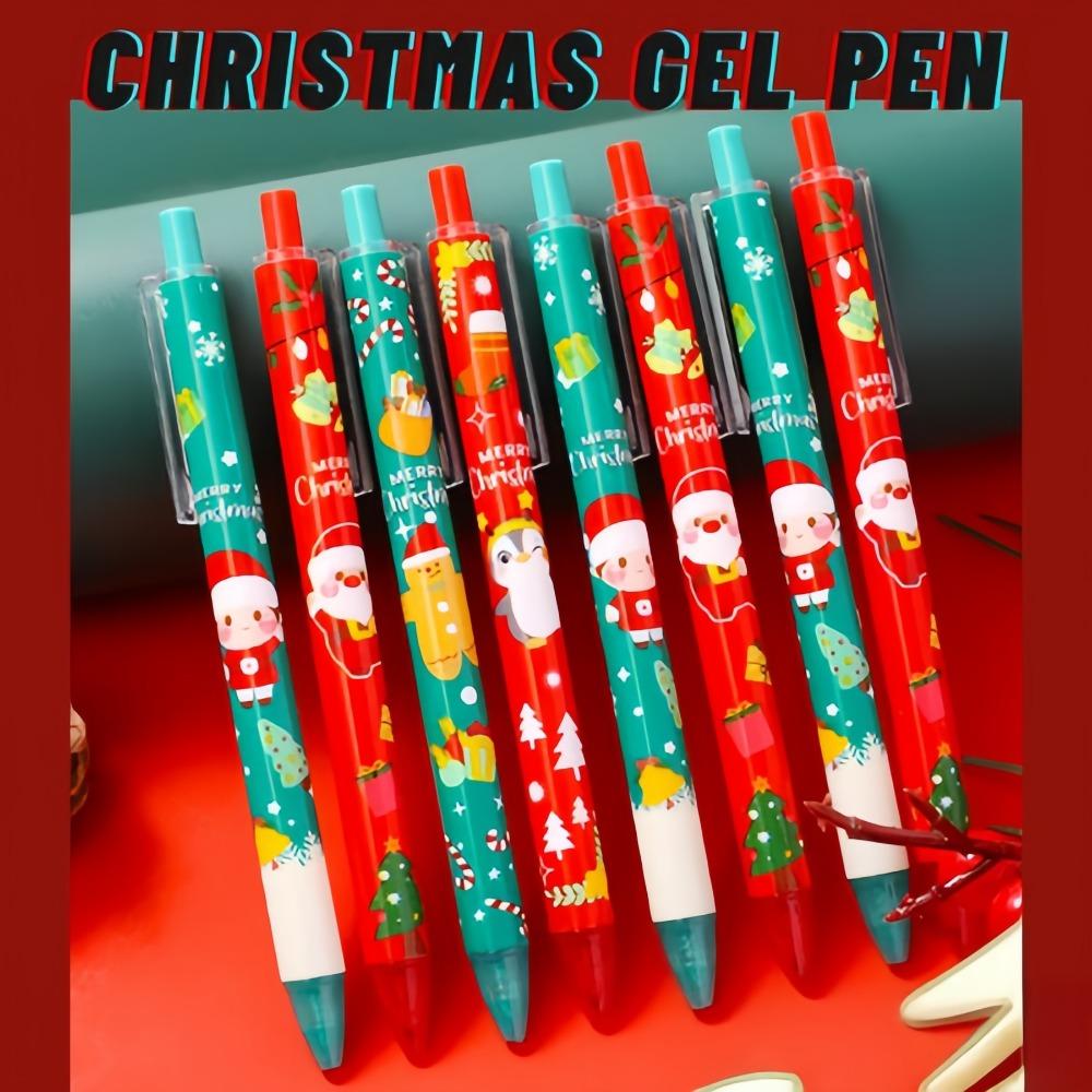 20pc Cartoon Christmas 0.5mm Gel Pen Cute Student Quick Dry Black write Ink Pen High Quality Office Signature Pen Christmas Gift