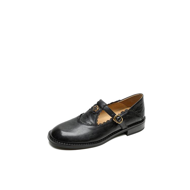 

Мода НОВЫЕ Осенне/Весенние Женские Туфли Насосы Обувь из Натуральной Кожи для Женщин Круглый Носок Низкий Каблук Обувь Ретро Ремешок с Пряжкой Мэри Джейн Повседневная Обувь 40 чёрный