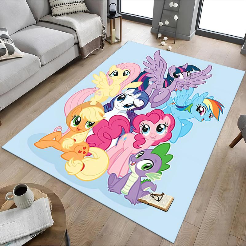1pc Little Pony Friendship Carpet for Playroom Bedroom Living Room Sofa Home Decor,kids Game Area Rug Non-slip Floor Mat Y72995