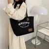 New large-capacity canvas handbag women's 2025 autumn fashion printed letter tote bag casual simple bag