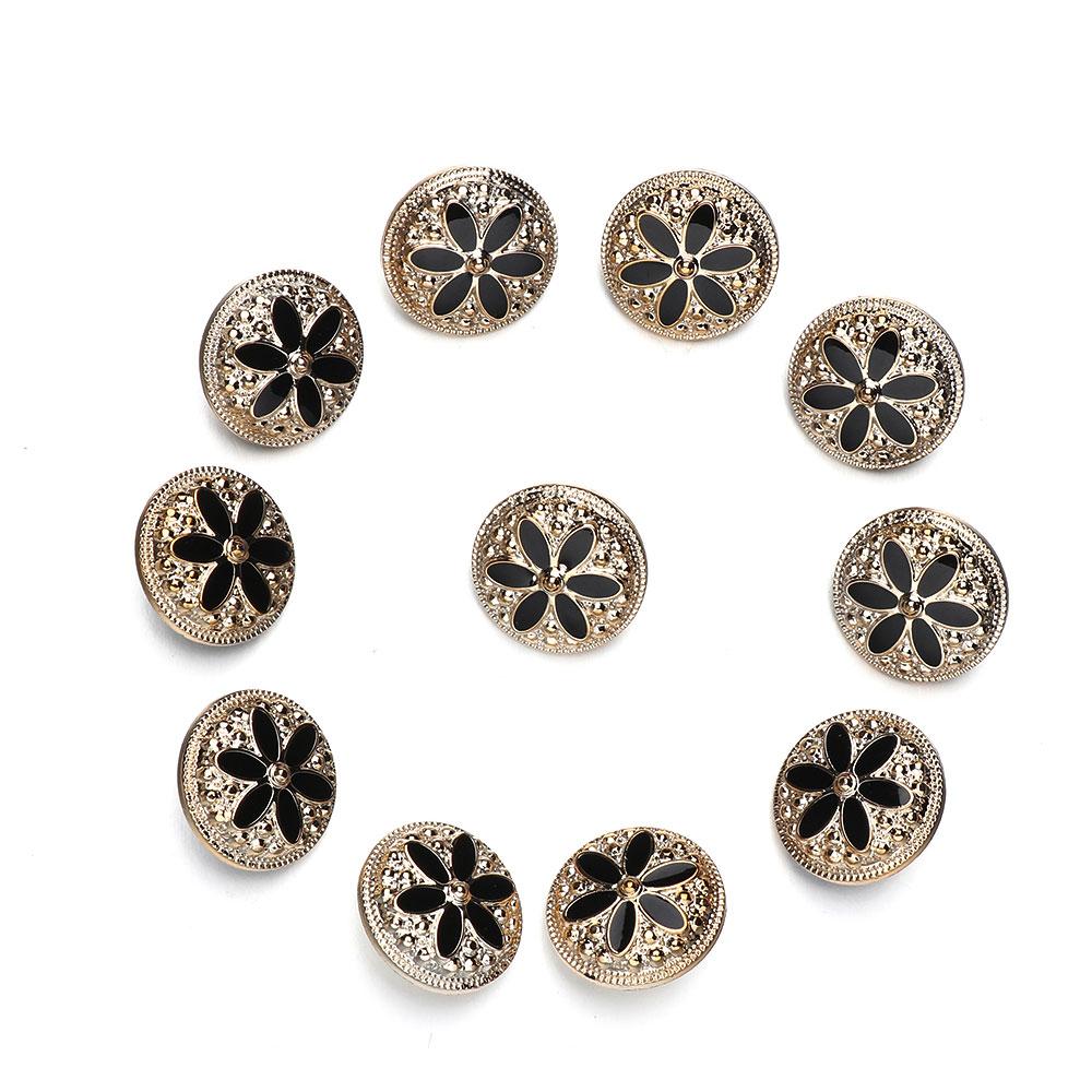 10Pcs Alloy Shiny Rhinestone Pearl Clothing Buttons DIY Clothing Sewing Button Needlework Handmade Accessories