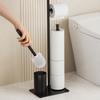 Avec Plateau Porte-rouleau de Papier Toilette sur Pied Support Brosse de Toilette Amovible Rangement Maison
