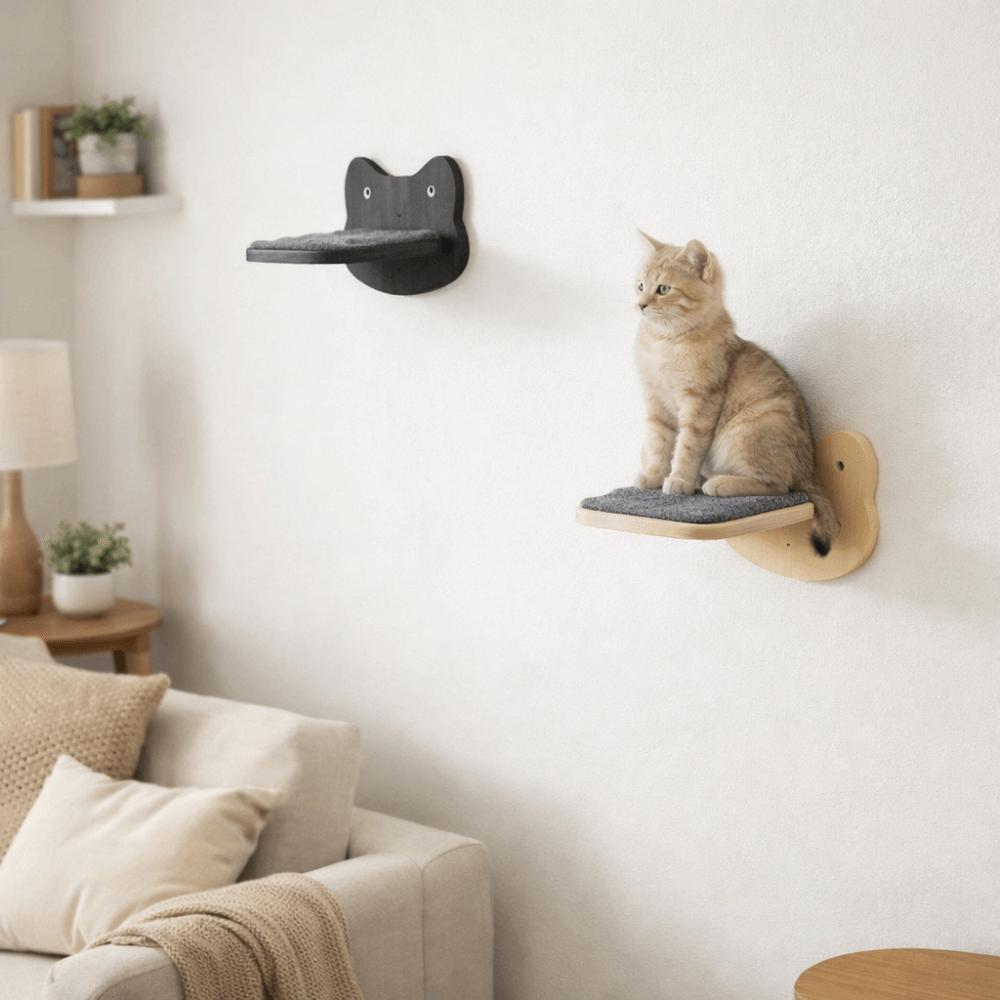Scaffali da Arrampicata per Gatti in Legno Resistenti all'Usura Tappetini Graffiatoi Scala da Arrampicata per Gatti Gradini Sospesi Piattaforma di Salto Robusta per Gatti