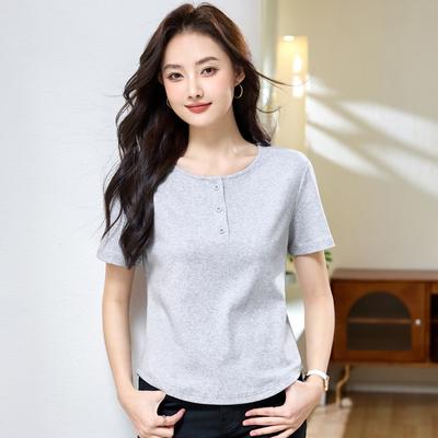 Summer Women's Slim and Thin Short-sleeved Casual Bottoming T-shirt