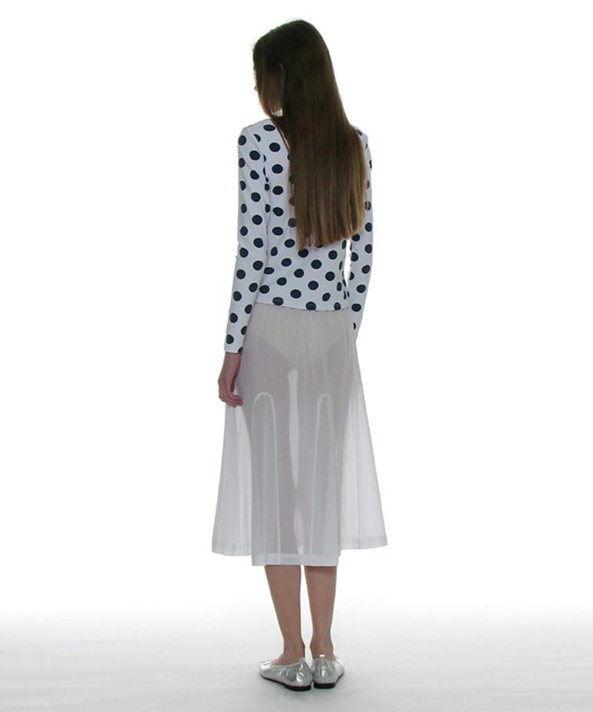 Partimento Woman Sheer Gored Midi Skirt_White
