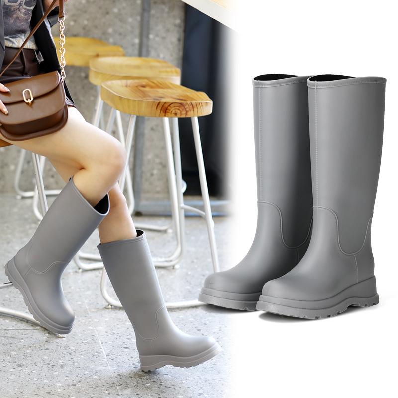2024 Women's Classic High-Top Waterproof Rain Boots - Non-Slip, Thick Sole, Warm-Keeping