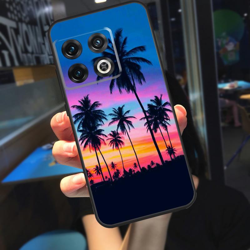 sunset palm trees Funda For OnePlus 12R 13 R 12 11 9 10 Pro 8T 9RT 10T OnePlus Nord 4 CE 2 3 Lite N20 N30 Case