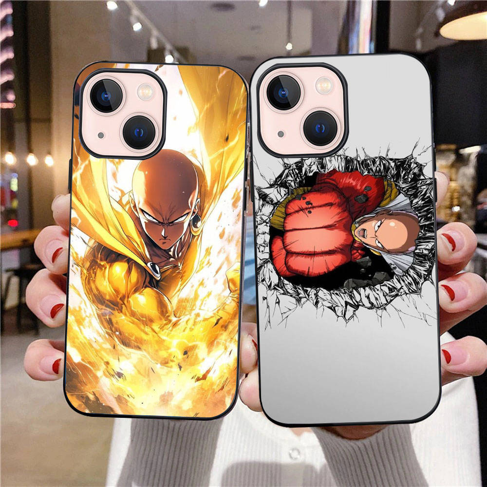 B-26 One Punch Man Černé pouzdro pro Samsung S24 S23 S22 S21 S20 FE S10 Lite Ultra S7 S8 S9 Plus A05S A11 A12 A13 A15 A22 A24 A25 A32 A52 A71 5G