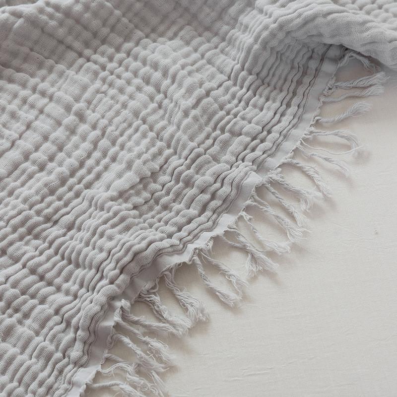 1pc Cotton Gauze Blanket  Four Layers of Yarn Tassel Blanket   Sofa Leisure Blanket  Cotton Single and Double Nap Blanket, Bedroom Decoration Supplies