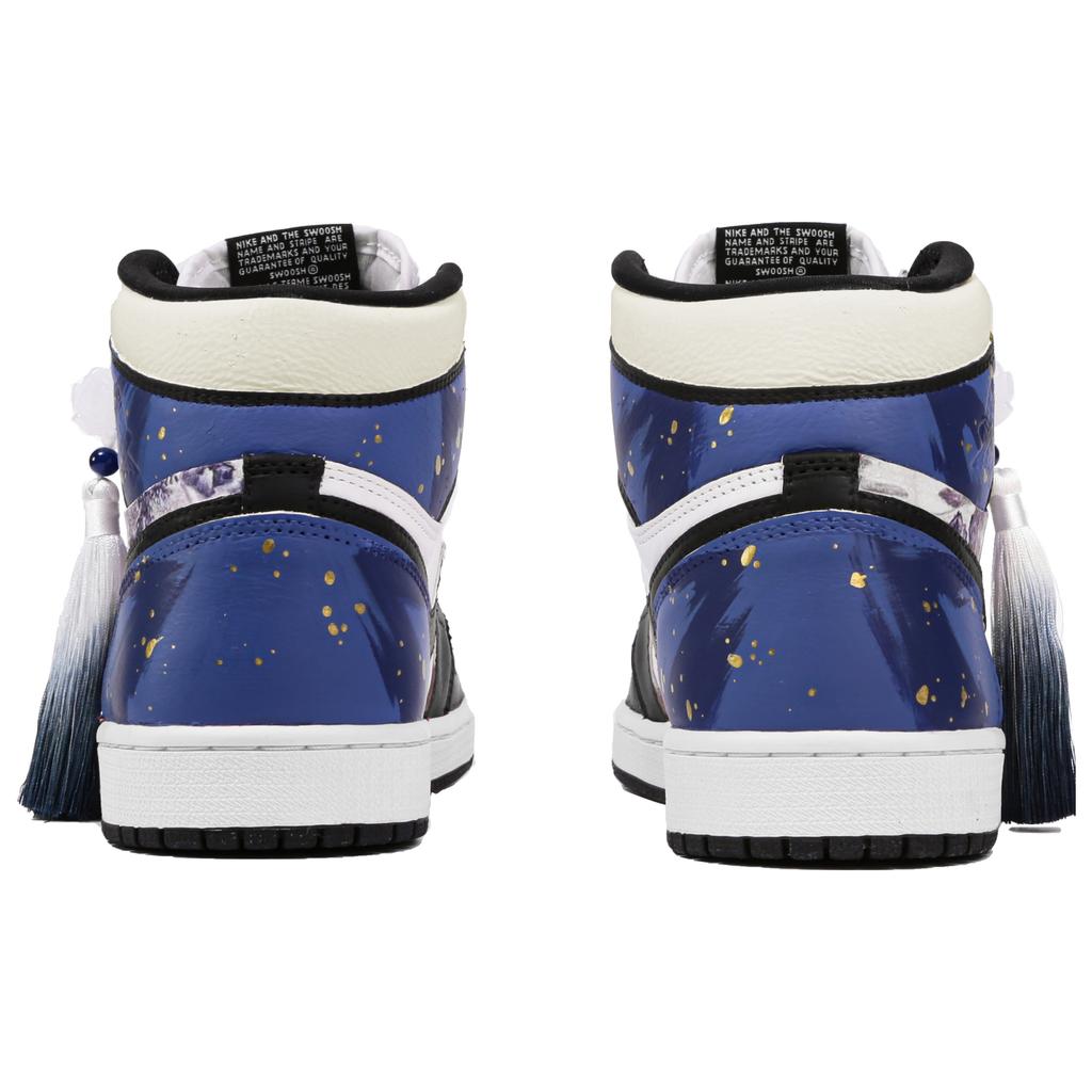 Jordan Air Jordan 1 Retro High OG Leather High top Vintage Basketball Shoes Unisex Blue Black 555088-603(Team4-)