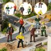 6x Miniature Figures Model 1:87 Scale Diorama Worker Figure Realistic Photography Props Display
