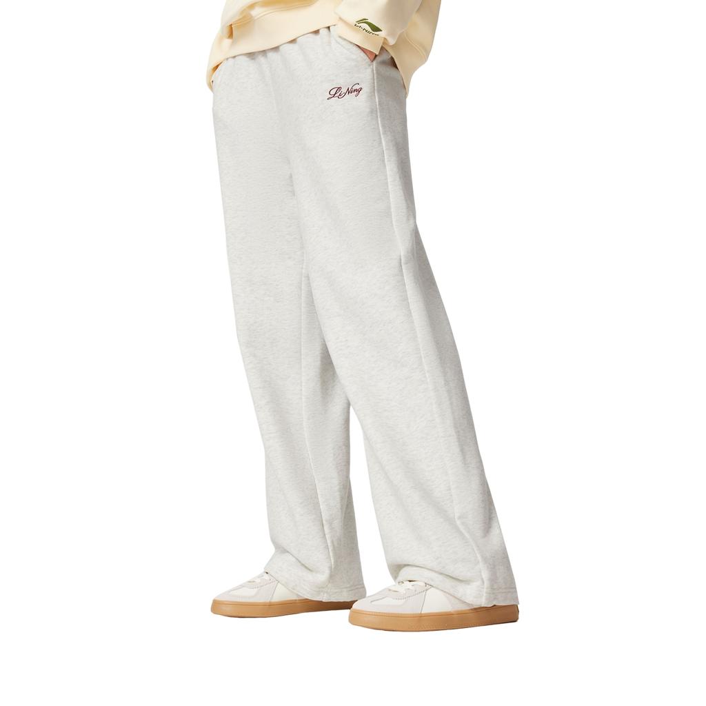 Li Ning Sports Trend Series Embroidered Logo Knitted Sports Pants Women Pants AKLW180-1