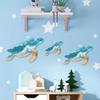 Tropical Wall Decorations 3Pcs Wooden Turtle Art, Ocean Theme Hanging Ornaments for Bathroom Room Decor Living Bedroom, Coastal Beach Style