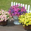 Artificial Morning Glory with Eucalyptus Leaves UV Resistant Realistic Fake Silk Flower Wedding Party Indoor Outdoor Faux Bloom Decoration