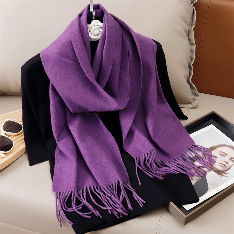 Winter Solid Scarf Women Cashmere Soft Warm Scarves Hijab Female Long Headband Shawl Wrap Bandana Foulard Echarpe Poncho Stoles