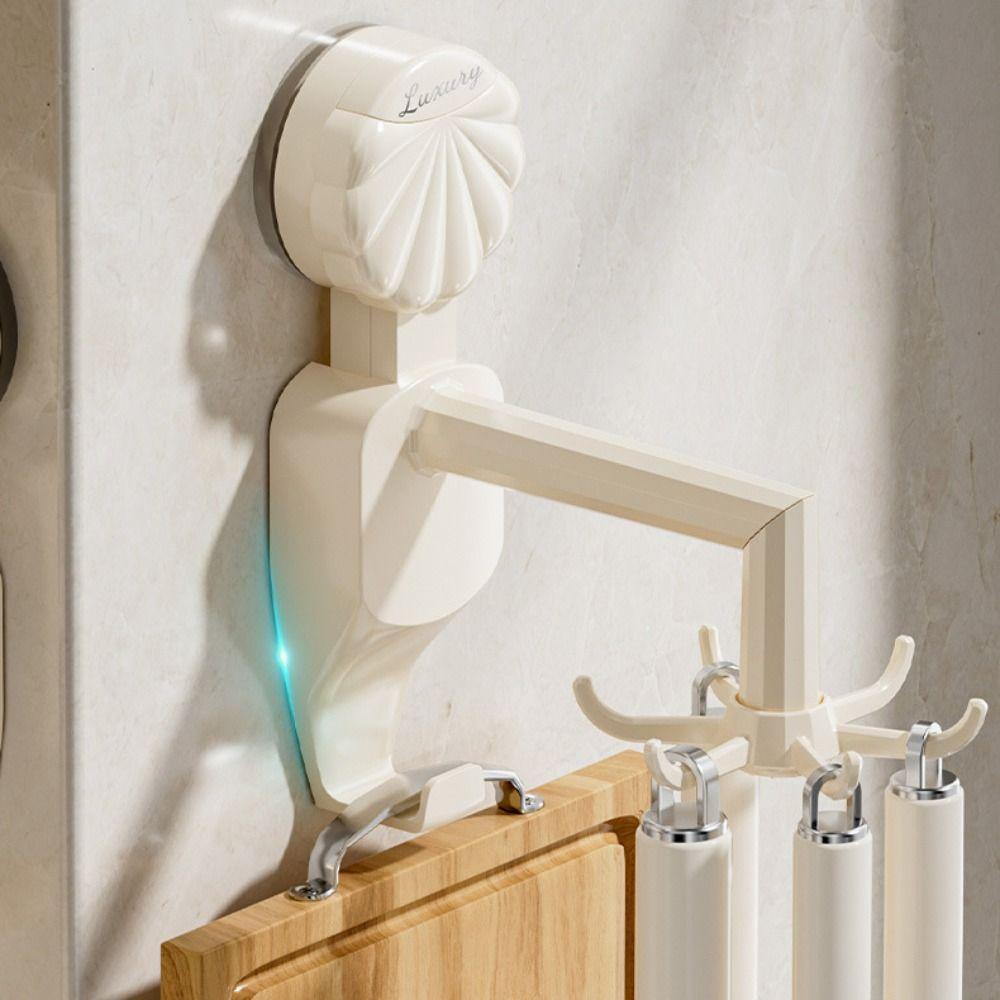 6 Claw Hook Wall Hanging Rotatable Hook Punch Free Wall Mounted Rack Durable Kitchen Rotary Hooks