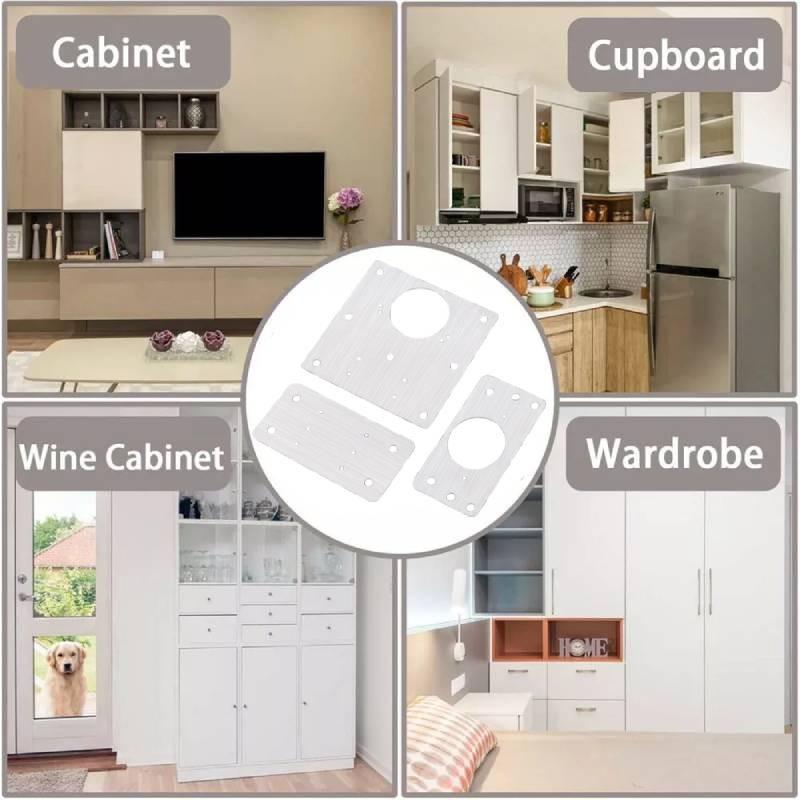 Cupboard Door Kitchen Hinge Repair Kit Plate Fixing Screws Cabinet Durable Tool