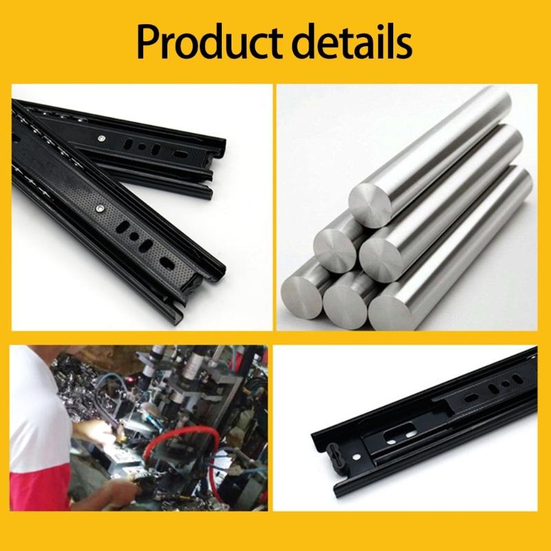 1Pair Cold Rolled Steel Drawer Slides Soft Close Drawer Track Rail Cabinet Drawer Track Slide Sliding Furniture Hardware