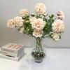 6Pcs Artificial Moisturizing 5-head Dahlia Real Touch Flowers Wedding Decor Flower Arrangement Fake Dahlia Party Home Decoration