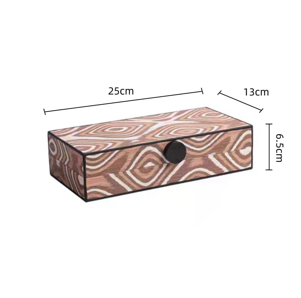 Leopard Print Storage Box Jewelry Box Rectangular Covered Sealed Desktop Storage Container Wooden Creative Ornaments