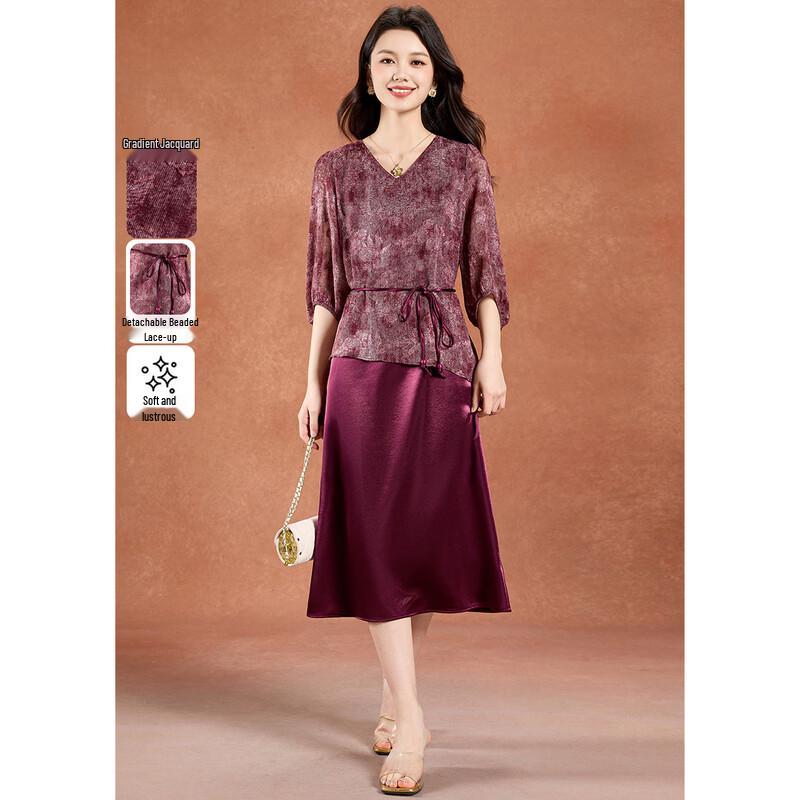 Meilan Ni Women s Summer V-Neck Printed A-Line Dress M