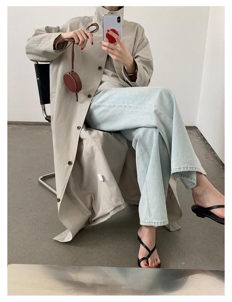 Yi En Ou Retro Micro-Flare Jeans for Women, High Waist Slimming Long Pants for Pear Shape, Long Legs Sequel
