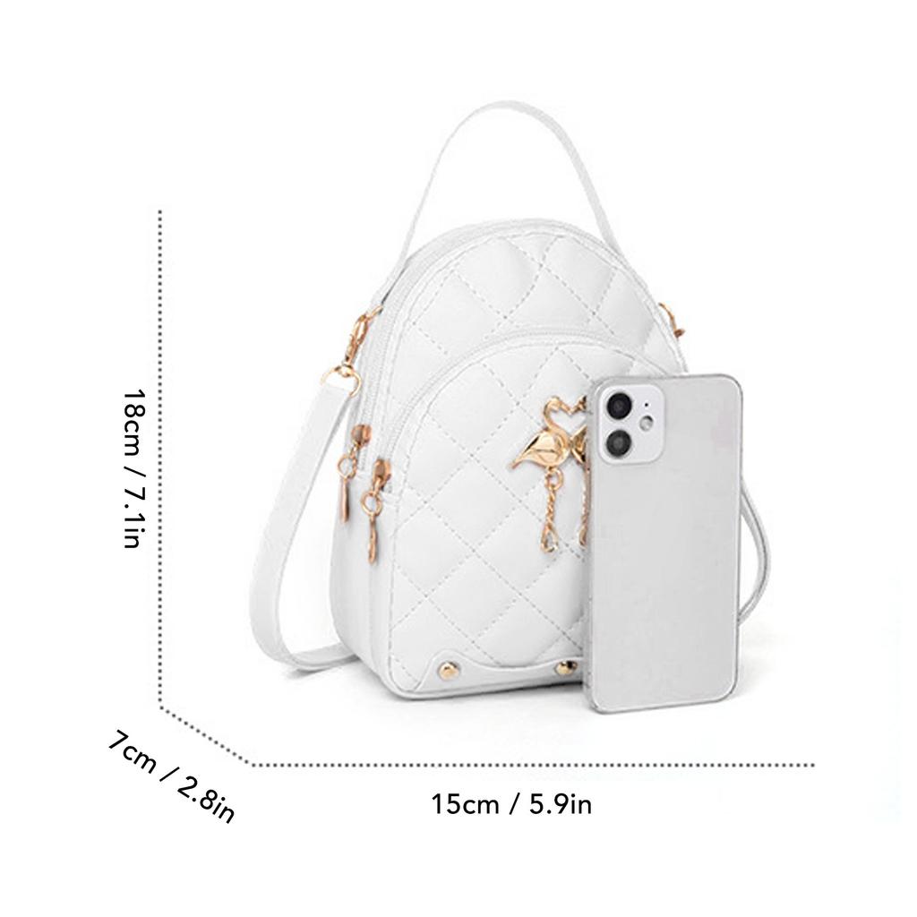 Women Small Backpack Cute Mini PU Backpack Multifunctional Lightweight Casual Bag for Travel
