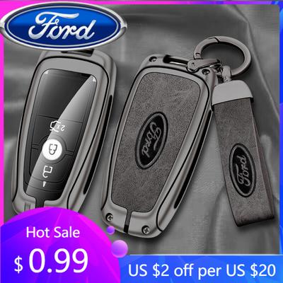 Pegatina para Coche 2026 Funda de Piel para Llave de Coche Ford para Ford Fusion Edge Mustang Explorer Expedition Bronco Ecosport Ranger F