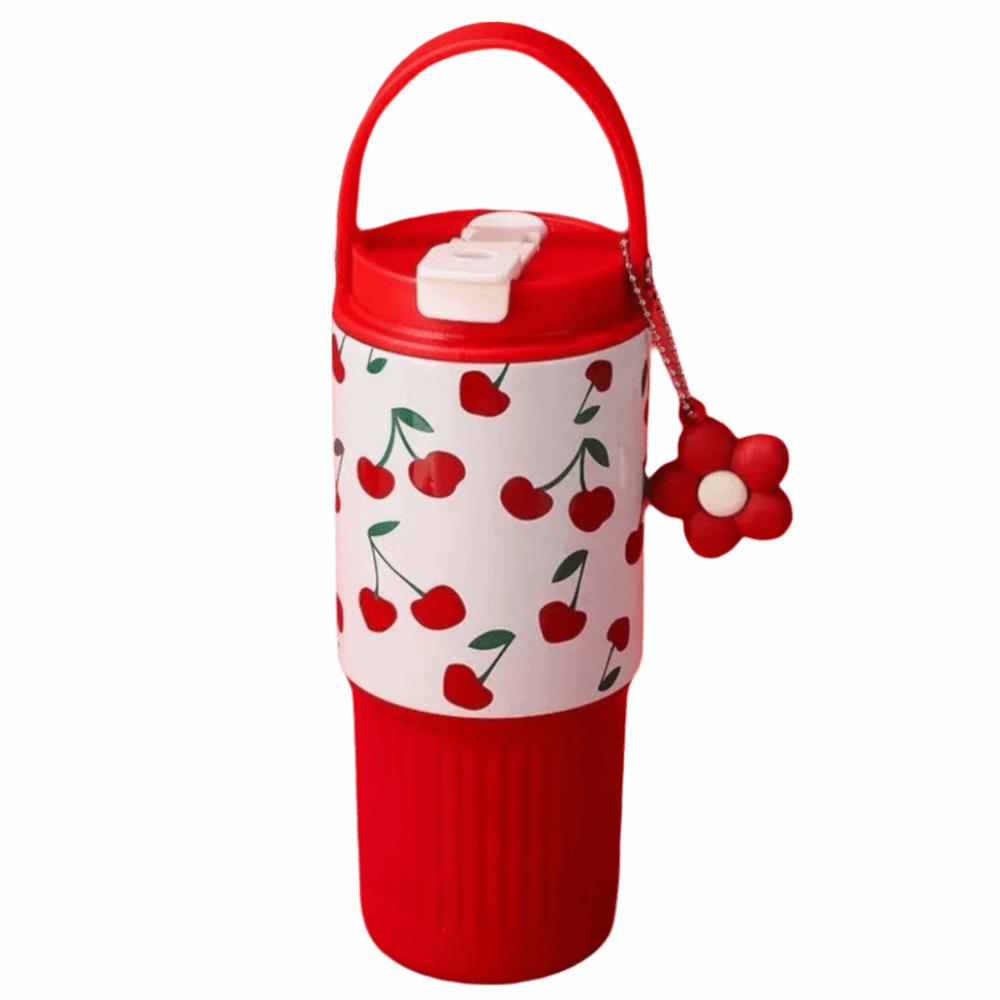 

Portable Outdoor Insulated Mug Creative Drinking Straw Cup Gift Thermal Water Bottle Office красный