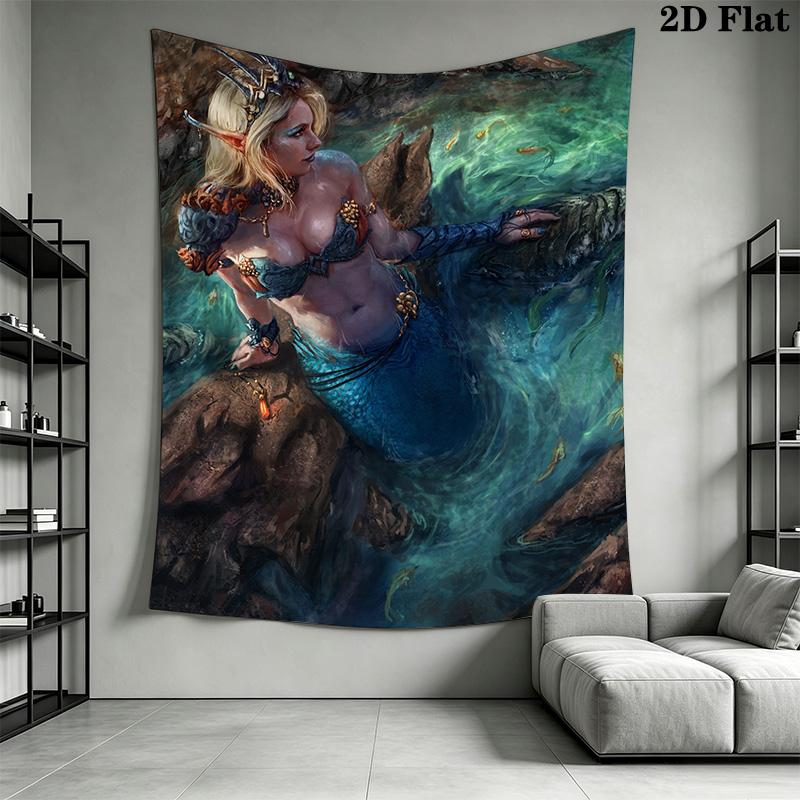 Underwater Serenity Dreamy Portrait Tapestry Fashion Print Wallmounted Christmas Gift Background Cloth Atmospheric Background Cloth