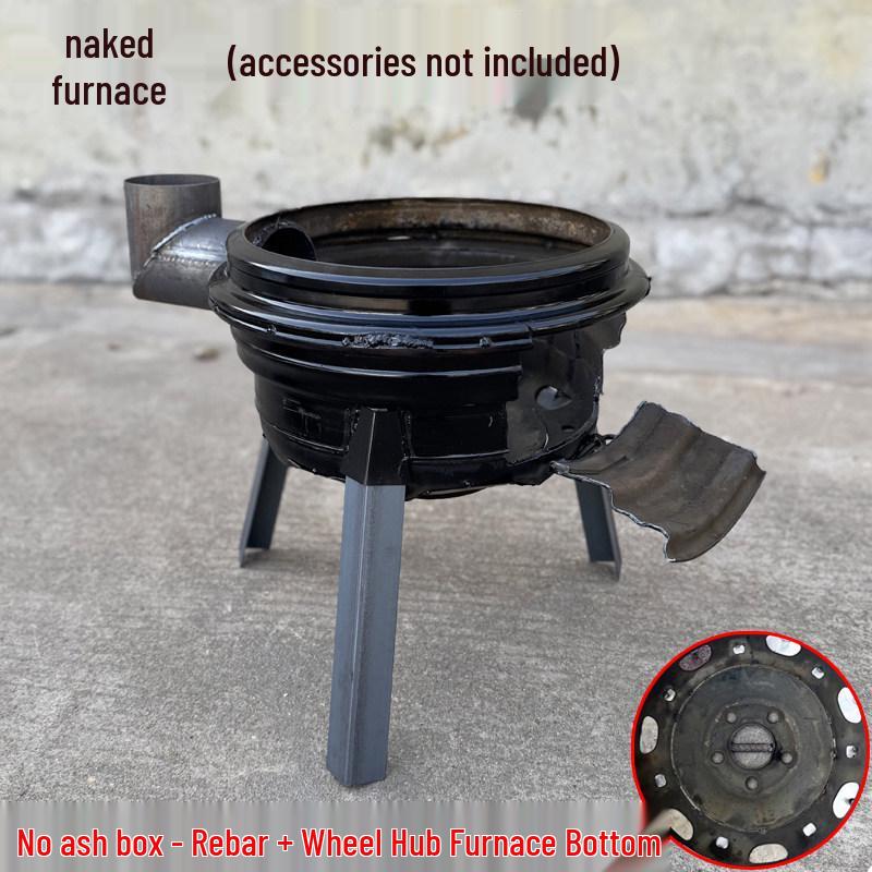 

Thickened Dual-Use Wheel Hub Stove: Wood/Coal Compatible, Durable with Optional Water Tank.