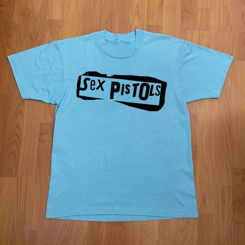 new hot Sex Pistols Logo Full Size Shirt Light Blue Color