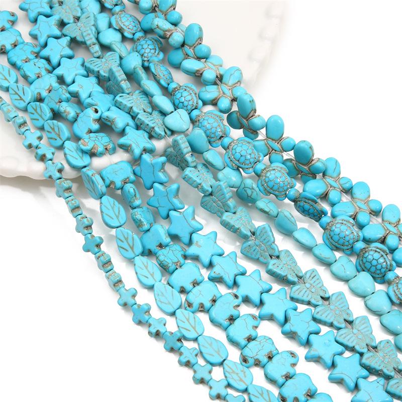 Synthetic Blue Turquoise Beads: DIY Jewelry Twisted, Special-Shaped, Animal, Abacus Spacer, and Scattered Beads