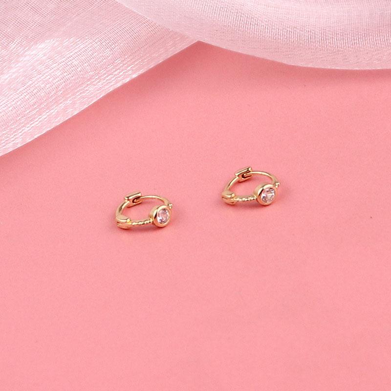 ANENJERY Små ørekroker Allsidige Zirkon Sirkelkroker Mote Smykker