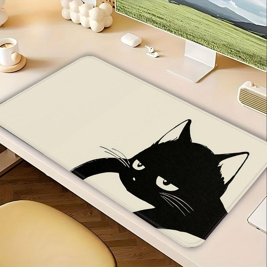 

rubber Mouse Pad Computer Laptop Pad office Pad Game Console Pad Desk accessories Keyboard Mouse Pad Black Cute Cat 220x180x2mm