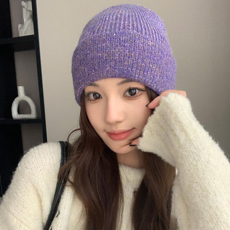 Warm hat women's autumn and winter fashion Symphony pullover, ear protector, wool hat, moisture and cold-proof knitted hat