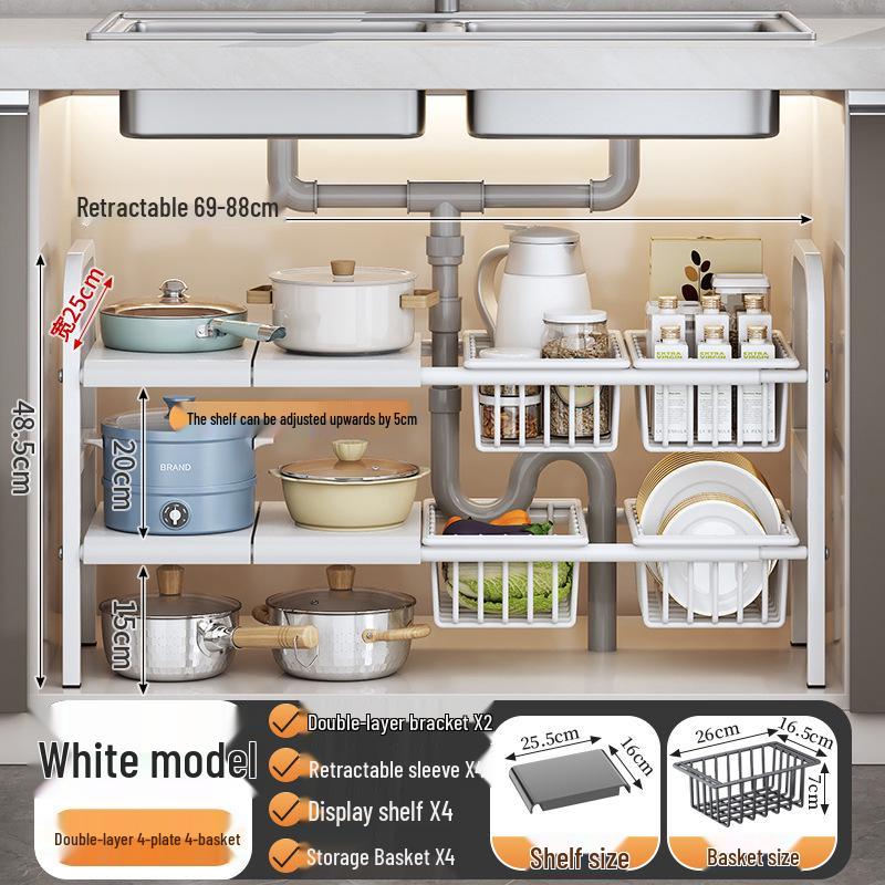 Popular Retractable Under-Sink Organizer & Pot Rack