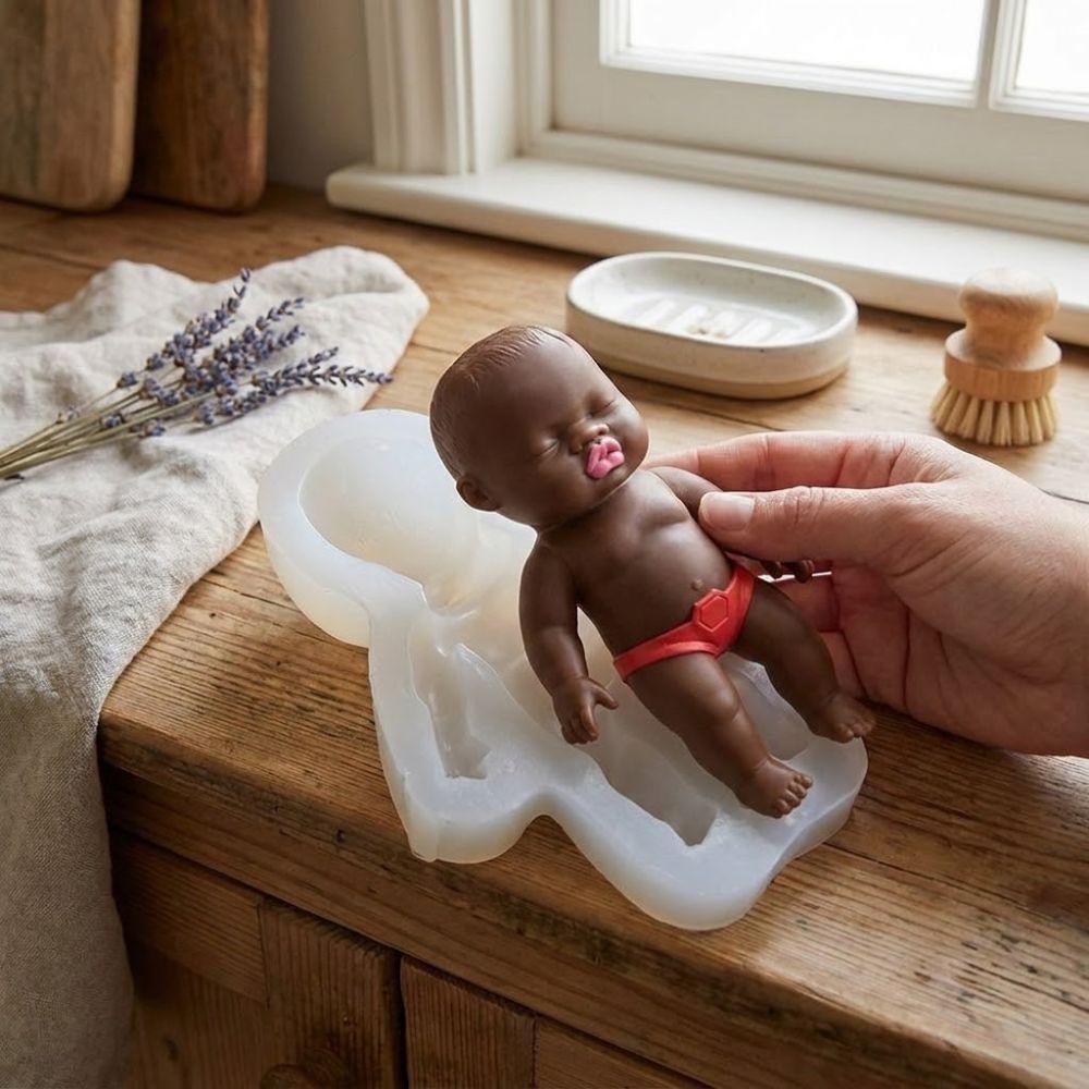 DIY řemesla Silikonová forma na panenku Realistická forma na dortový topper Černá forma na panenku Domácí dekorace