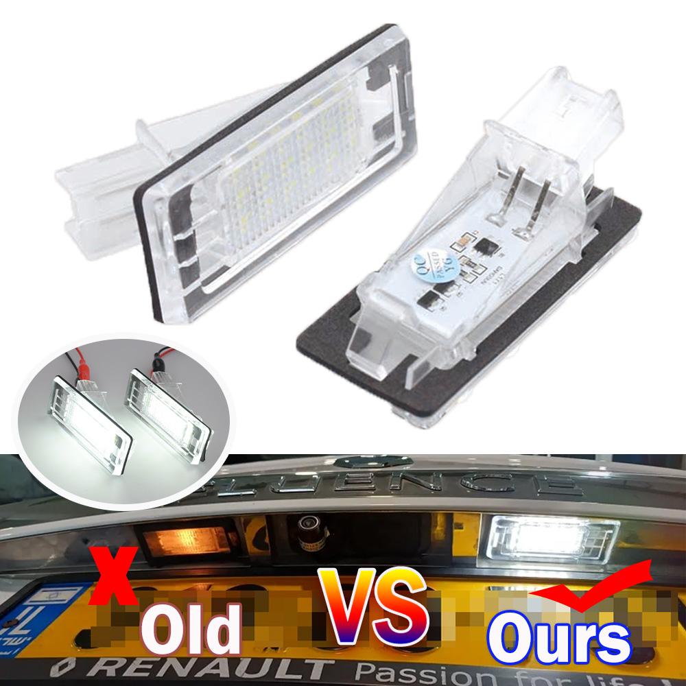 

Error Free LED License Plate Lights 2X for Renault Espace Laguna Scenic Fluence Dacia Duster Logan Number Lamps Car Accessorie
