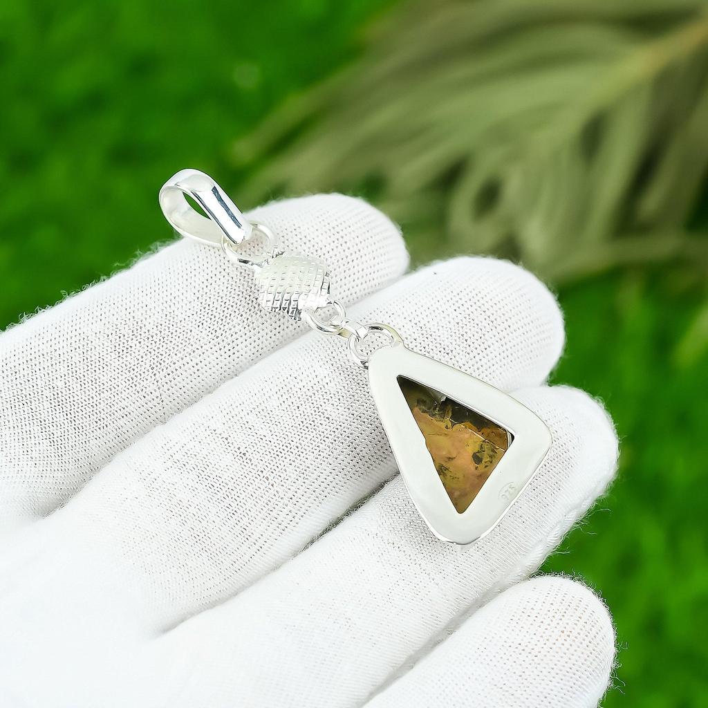 Natural Bauxite Gemstone Pendant 925 Sterling Silver Indian Jewelry For Girls