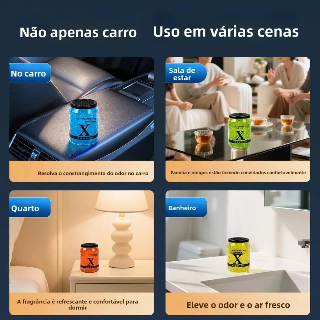 Natural Car Air Freshener Gel 220g Jasmine Lemon Ocean Fragrance Long Lasting