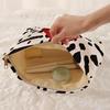 Lip Pattern Printed Makeup Bag Corduroy With Zipper Cosmetic Storage Bag Multi-Functional Clutch Bags